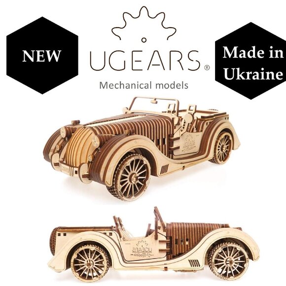 NEW UGEARS Car Roadster Vehicle Model 3D Wooden Puzzle Craft Project Brand new M - Picture 6 of 16